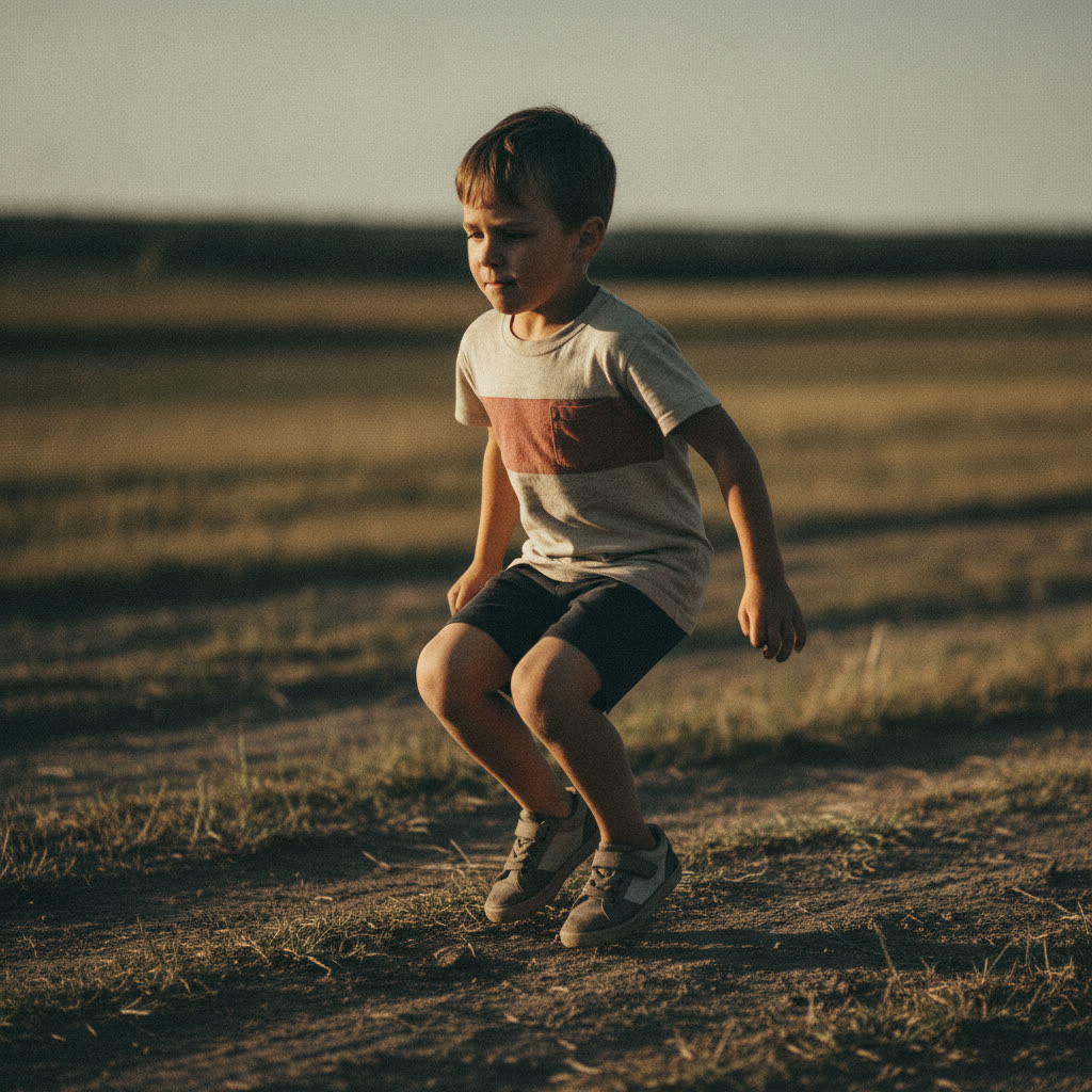 Child landing with knees caving inward
