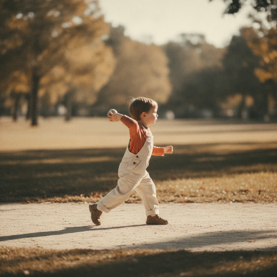 A child throwing overhand with a windup